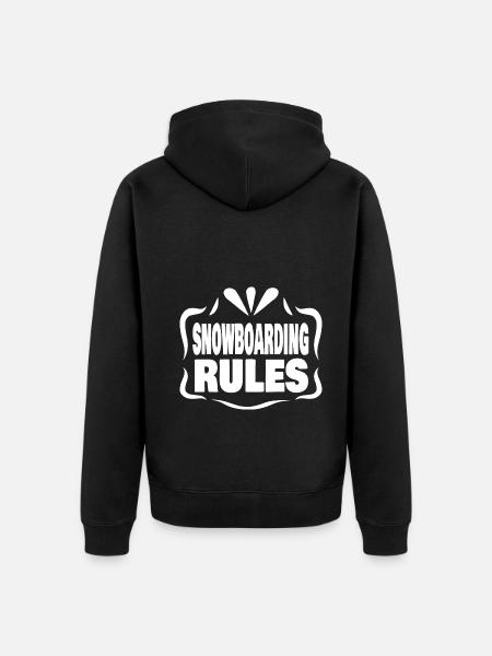 Perfect because Snowboard Rules - Unisex Premium Bio Zip Hoodie - Schwarz