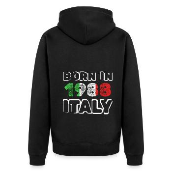 Année 1988 - Veste à capuche bio Premium Unisexe - noir - Dos - Nico (187cm)