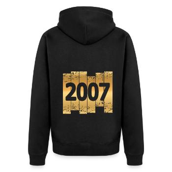 in 2007 - Unisex Premium Bio Zip Hoodie - Schwarz - Hinten - Nico (187cm)