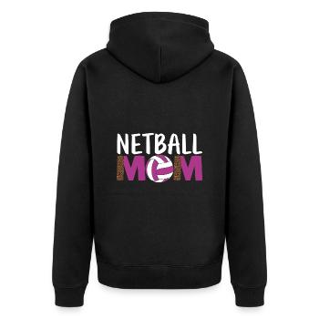 Love Netball Netball Player Gift - Unisex Premium Organic Zip Hoodie - black - Back - Nico (187cm)