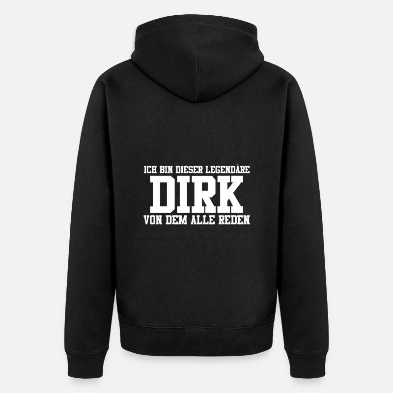 Dirk Name Design - Unisex Premium Bio Zip Hoodie - Schwarz