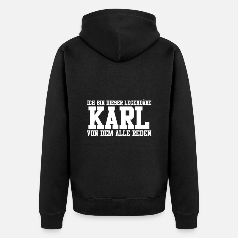 Karl Name Design - Unisex Premium Bio Zip Hoodie - Schwarz