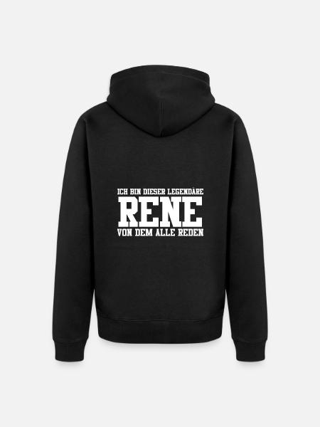 Rene Name Design - Unisex Premium Bio Zip Hoodie - Schwarz