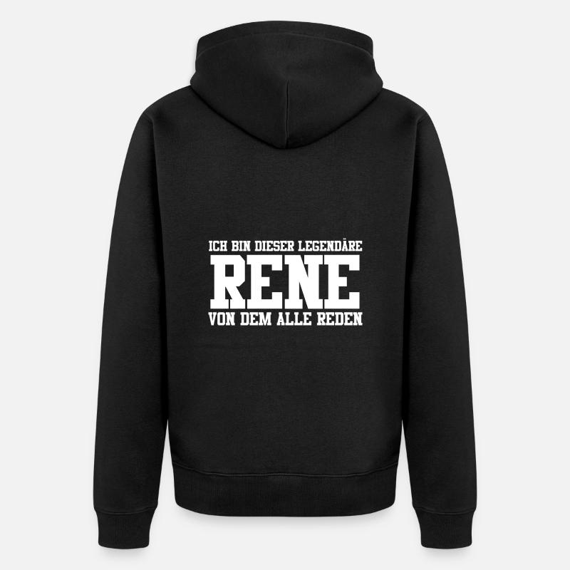 Rene Name Design - Unisex Premium Bio Zip Hoodie - Schwarz