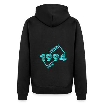 Jahr 1994 - Unisex Premium Bio Zip Hoodie - Schwarz - Hinten - Nico (187cm)