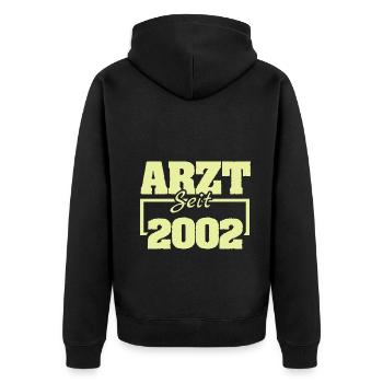 Ärztin 2002 - Unisex Premium Bio Zip Hoodie - Schwarz - Hinten - Nico (187cm)