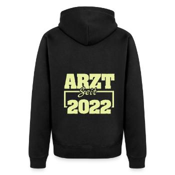 Ärztin 2022 - Unisex Premium Bio Zip Hoodie - Schwarz - Hinten - Nico (187cm)