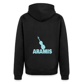 Violon Violoncelle Alto Orchestra Aramis - Veste à capuche bio Premium Unisexe - noir - Dos - Nico (187cm)