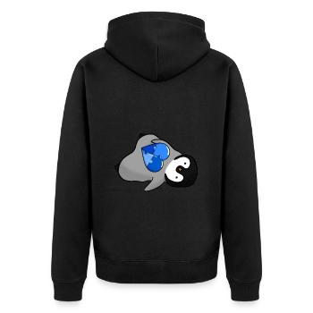 Baby Pinguin Autismus Awareness - Unisex Premium Bio Zip Hoodie - Schwarz - Hinten - Nico (187cm)