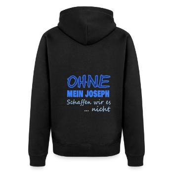 joseph - Unisex Premium Bio Zip Hoodie - Schwarz - Hinten - Nico (187cm)