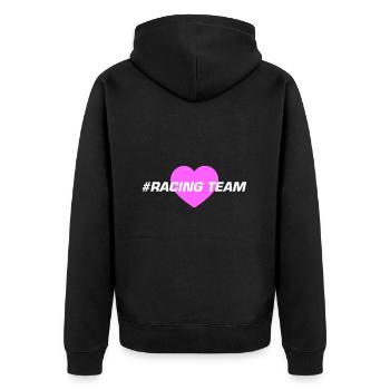 Racing Team Herz - Unisex Premium Bio Zip Hoodie - Schwarz - Hinten - Nico (187cm)