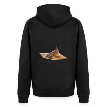 Stachelrochen - Unisex Premium Bio Zip Hoodie - Schwarz - Hinten - Nico (187cm)