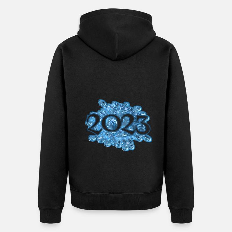 Gouttes d’eau 2023 - Veste à capuche bio Premium Unisexe - noir