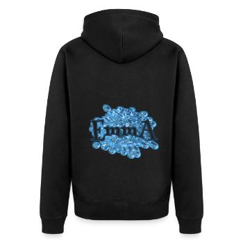 Wassertropfen Name Emma - Unisex Premium Bio Zip Hoodie - Schwarz - Hinten - Nico (187cm)