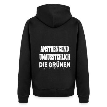 Witze Grüne Die Grünen Habeck Baerbock Partei - Unisex Premium Bio Zip Hoodie - Schwarz - Hinten - Nico (187cm)