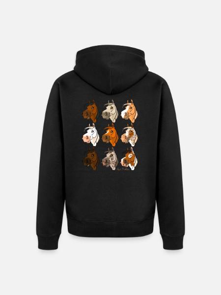 Horse collection "Coquins", the 9! - Unisex Premium Organic Zip Hoodie - black