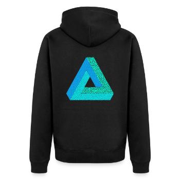 Memphis design geometry gift idea nerd triangle - Unisex Premium Organic Zip Hoodie - black - Back - Nico (187cm)