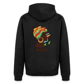 Afrika afrikanischer Kontinent - Unisex Premium Bio Zip Hoodie - Schwarz - Hinten - Nico (187cm)