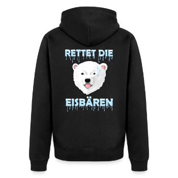 Rettet die Eisbären - Unisex Premium Bio Zip Hoodie - Schwarz - Hinten - Nico (187cm)