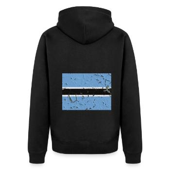 Botswana - Unisex Premium Bio Zip Hoodie - Schwarz - Hinten - Nico (187cm)