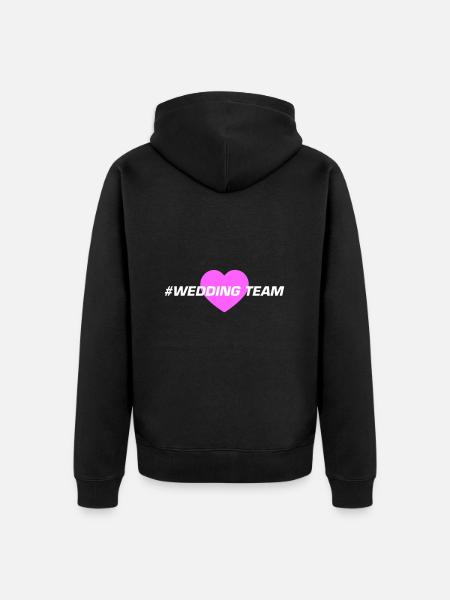 Wedding Team Heart - Unisex Premium Organic Zip Hoodie - black