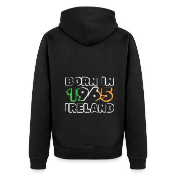 1965 - Unisex Premium Organic Zip Hoodie - black - Back - Nico (187cm)