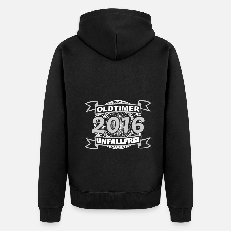 Oldtimer 2016 - Unisex Premium Bio Zip Hoodie - Schwarz