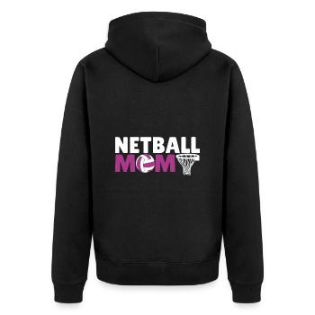 Love Netball Netball Player Gift - Unisex Premium Organic Zip Hoodie - black - Back - Nico (187cm)