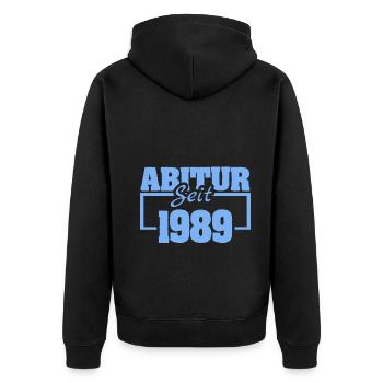 Abiturient 1989 - Unisex Premium Bio Zip Hoodie - Schwarz - Hinten - Nico (187cm)