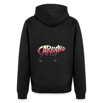 Capybara Silhouette - Unisex Premium Organic Zip Hoodie - black - Back - Nico (187cm)