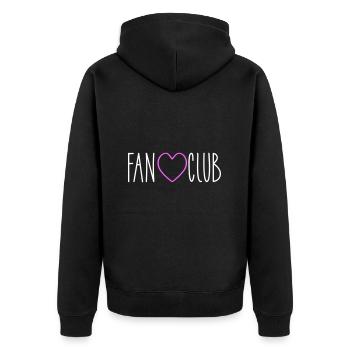 Fan Club Herz - Unisex Premium Bio Zip Hoodie - Schwarz - Hinten - Nico (187cm)