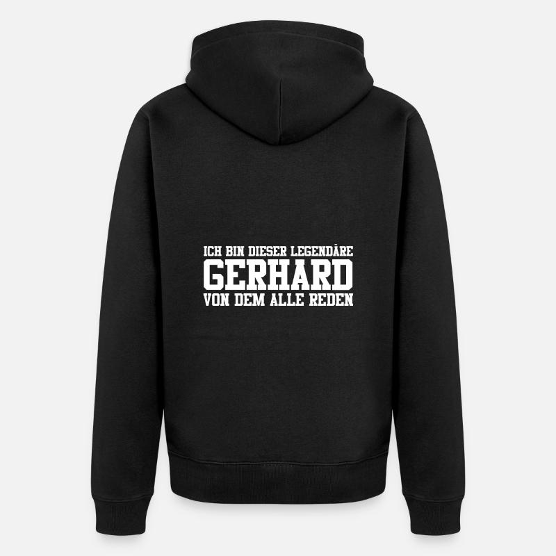 Gerhard Name Design - Unisex Premium Bio Zip Hoodie - Schwarz