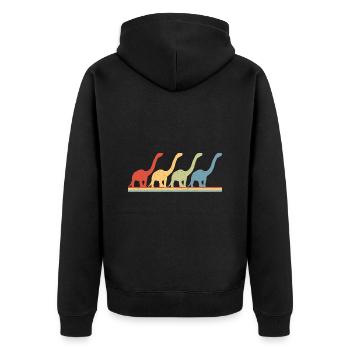 Brontosaurus Dino Gift - Unisex Premium Organic Zip Hoodie - black - Back - Nico (187cm)