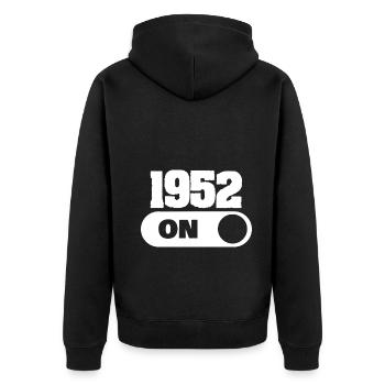 52s - Unisex Premium Organic Zip Hoodie - black - Back - Nico (187cm)