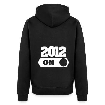 2012 - Unisex Premium Organic Zip Hoodie - black - Back - Nico (187cm)