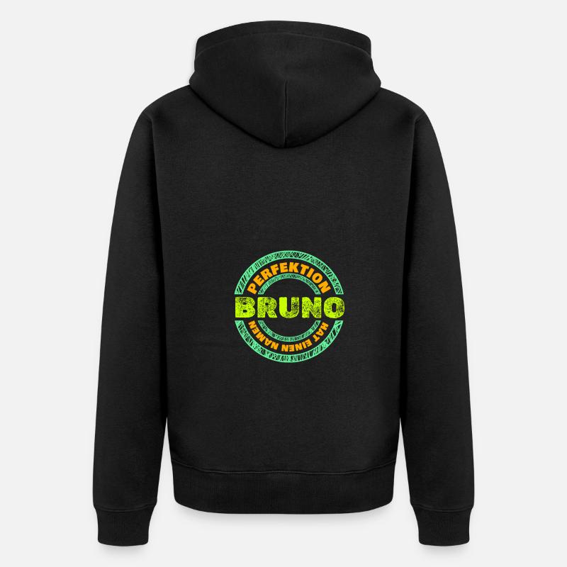 Perfektion Perfekt Bruno - Unisex Premium Bio Zip Hoodie - Schwarz