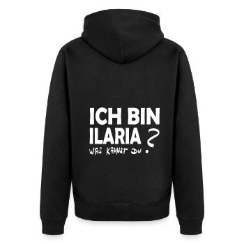 kannst ilaria - Unisex Premium Bio Zip Hoodie - Schwarz - Hinten - Nico (187cm)