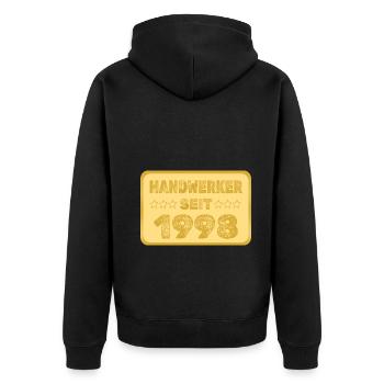 Witzig 1998 - Unisex Premium Bio Zip Hoodie - Schwarz - Hinten - Nico (187cm)