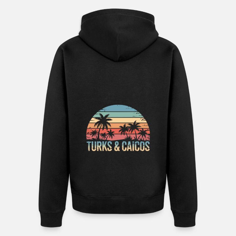 Turks- und Caicosinseln - Unisex Premium Bio Zip Hoodie - Schwarz