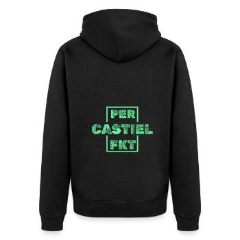 Geschenk für Castiel - Unisex Premium Bio Zip Hoodie - Schwarz - Hinten - Nico (187cm)