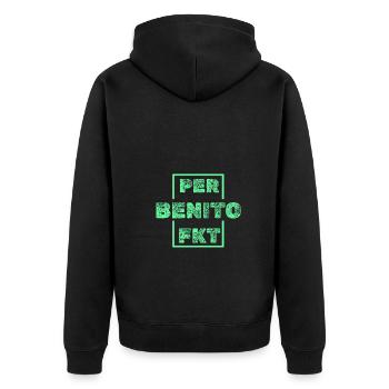 Perfect Unique Benito - Unisex Premium Organic Zip Hoodie - black - Back - Nico (187cm)