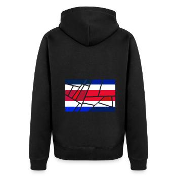 Costa Rica - Unisex Premium Bio Zip Hoodie - Schwarz - Hinten - Nico (187cm)