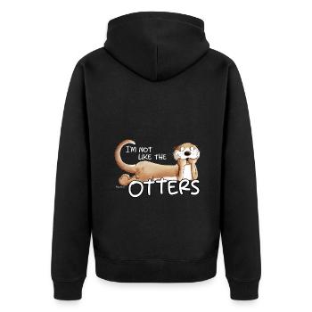 Pas comme la loutre Loutre disant motif animal - Veste à capuche bio Premium Unisexe - noir - Dos - Nico (187cm)