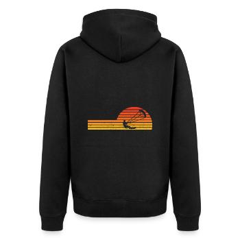 Kitesurfing - Unisex Premium Bio Zip Hoodie - Schwarz - Hinten - Nico (187cm)