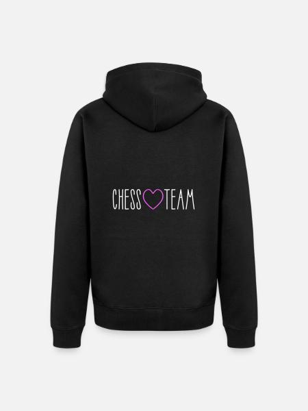 Chess Team Heart - Unisex Premium Organic Zip Hoodie - black