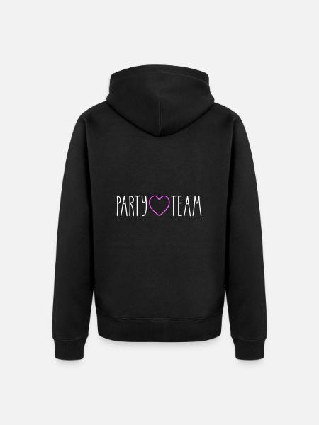Party Team Heart - Unisex Premium Organic Zip Hoodie - black