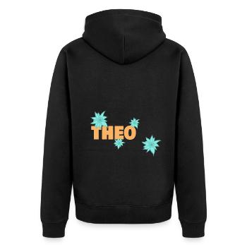 Edelweiß Theo - Unisex Premium Bio Zip Hoodie - Schwarz - Hinten - Nico (187cm)