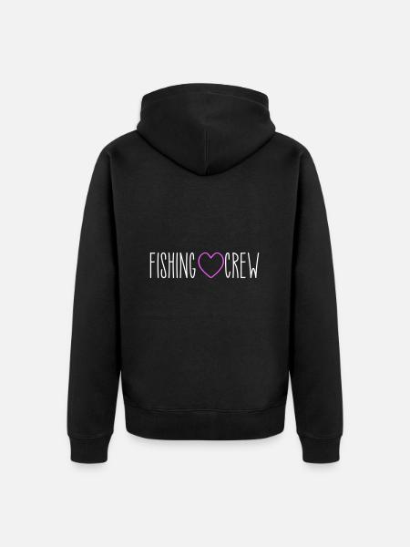 Fishing Squad Heart - Unisex Premium Organic Zip Hoodie - black