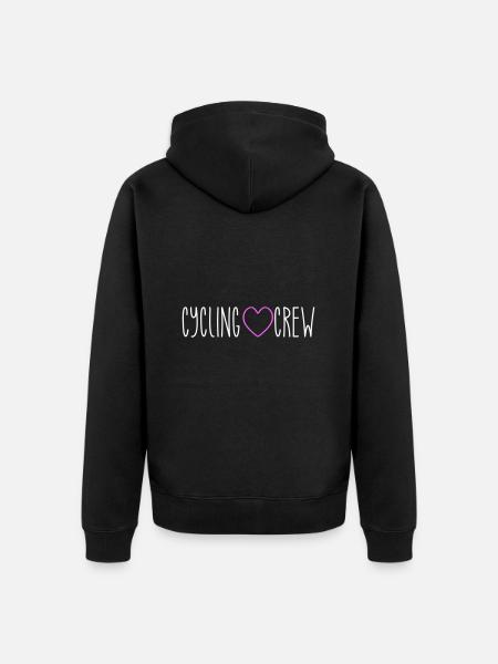Cycling Crew Heart - Unisex Premium Organic Zip Hoodie - black