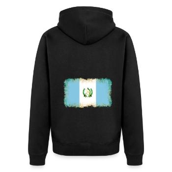 Guatemala - Unisex Premium Organic Zip Hoodie - black - Back - Nico (187cm)